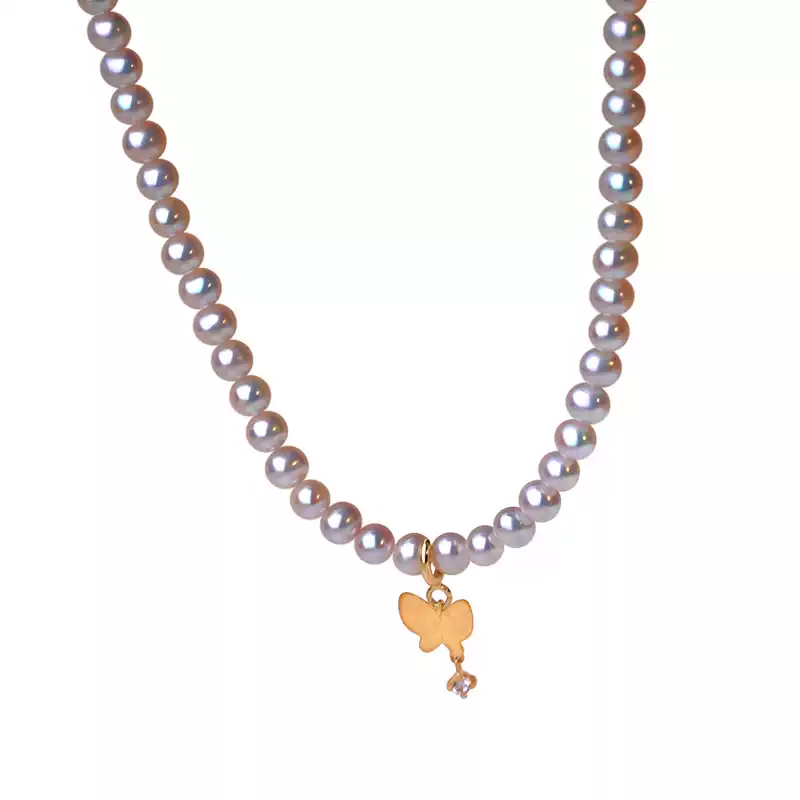 Akoya Baby Pearl Strand Necklace in 18K Gold