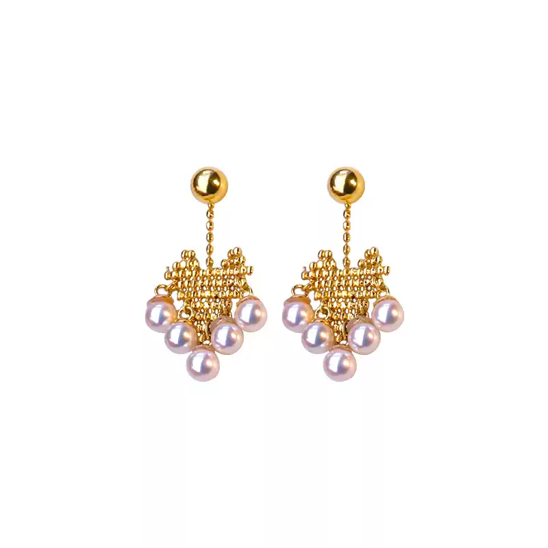 Akoya Multi-Pearl Stud Earrings in 18K Gold