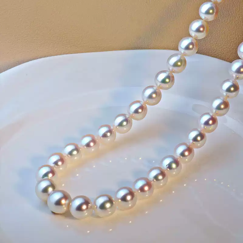 Akoya Pearl Necklace in Sterling Silver