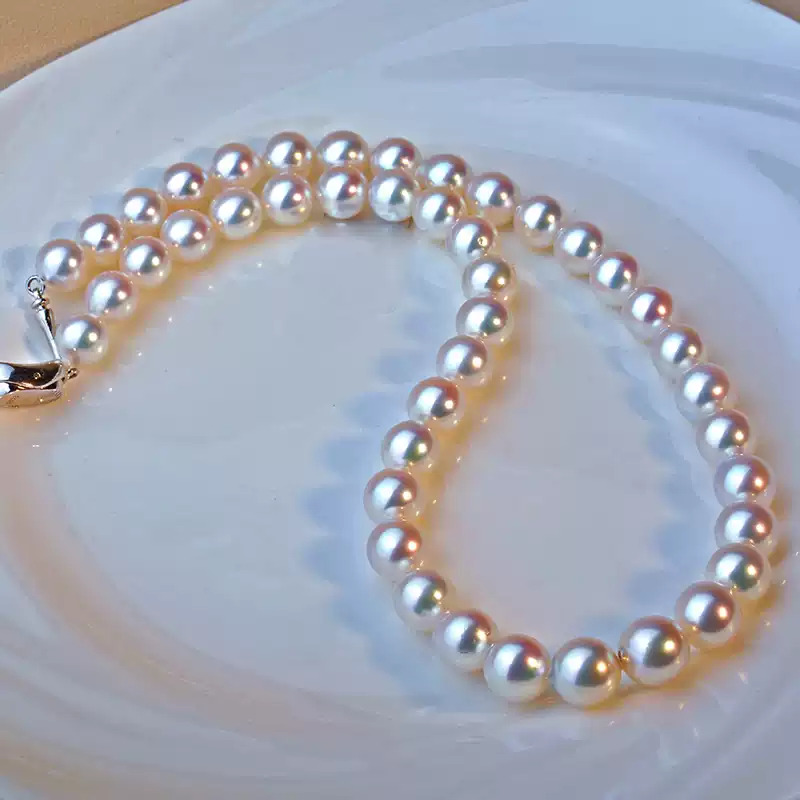 Akoya Pearl Necklace in Sterling Silver