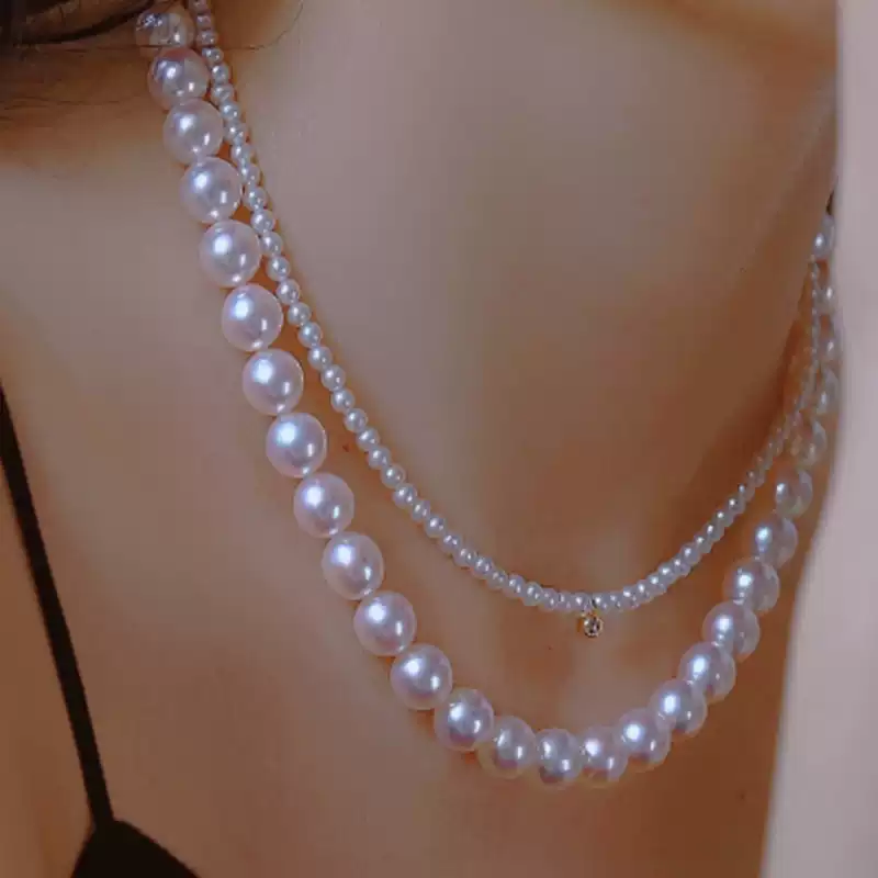 Akoya Pearl Necklace in Sterling Silver