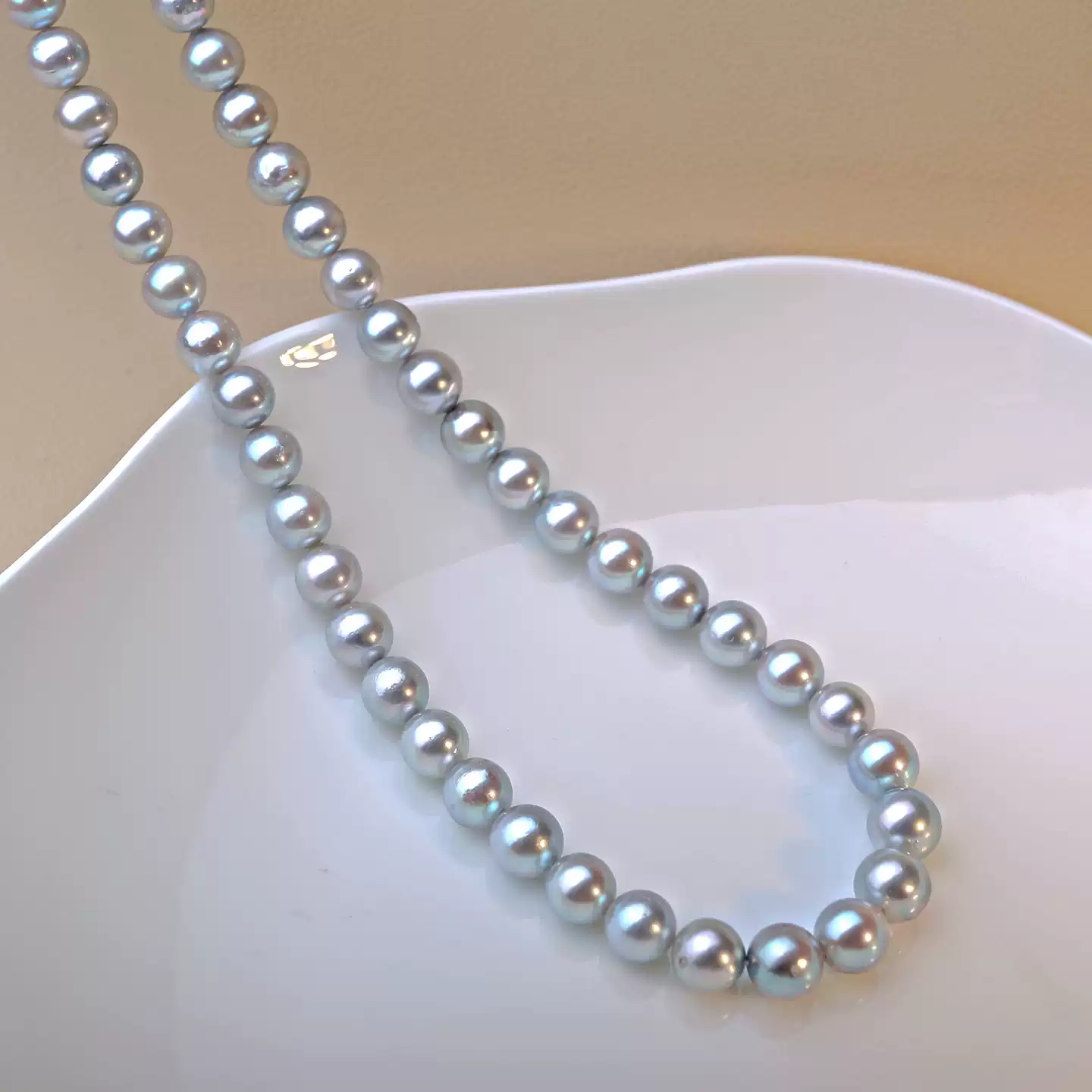 Madama Akoya Pearl Necklace in Sterling Silver
