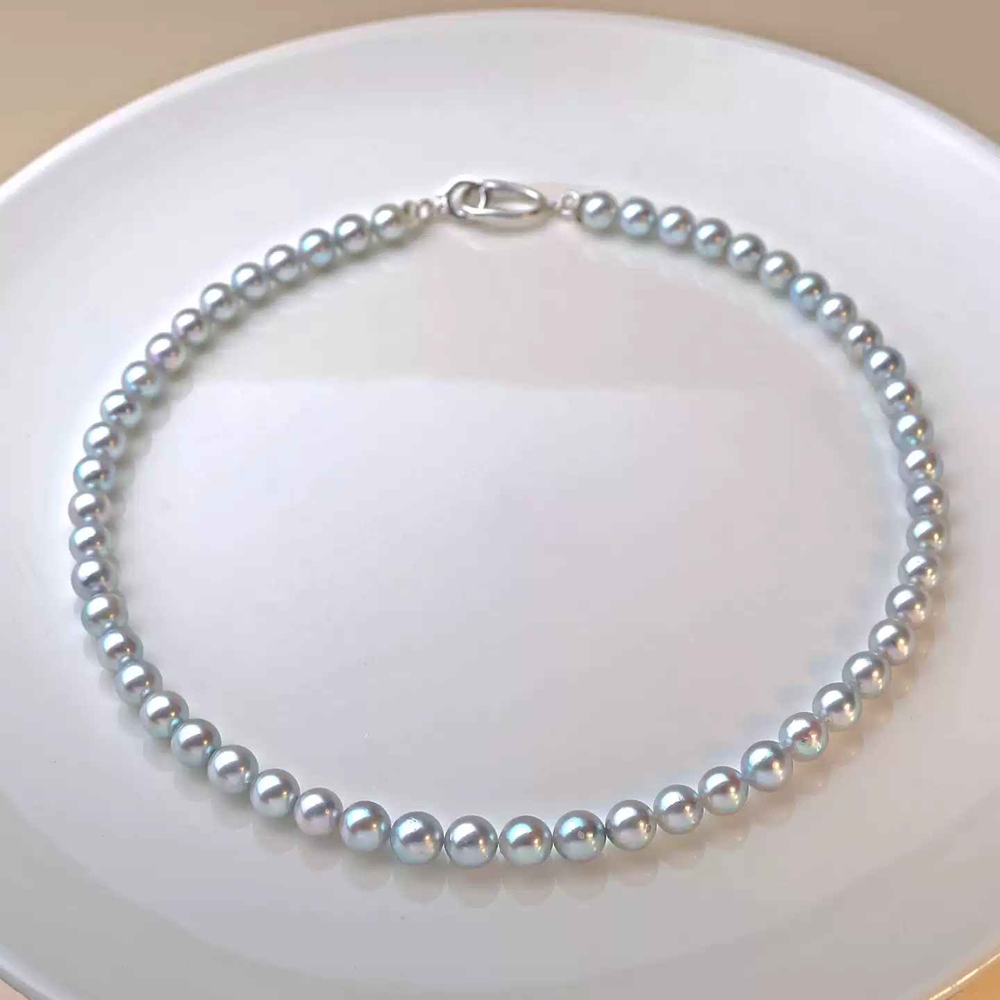 Madama Akoya Pearl Necklace in Sterling Silver