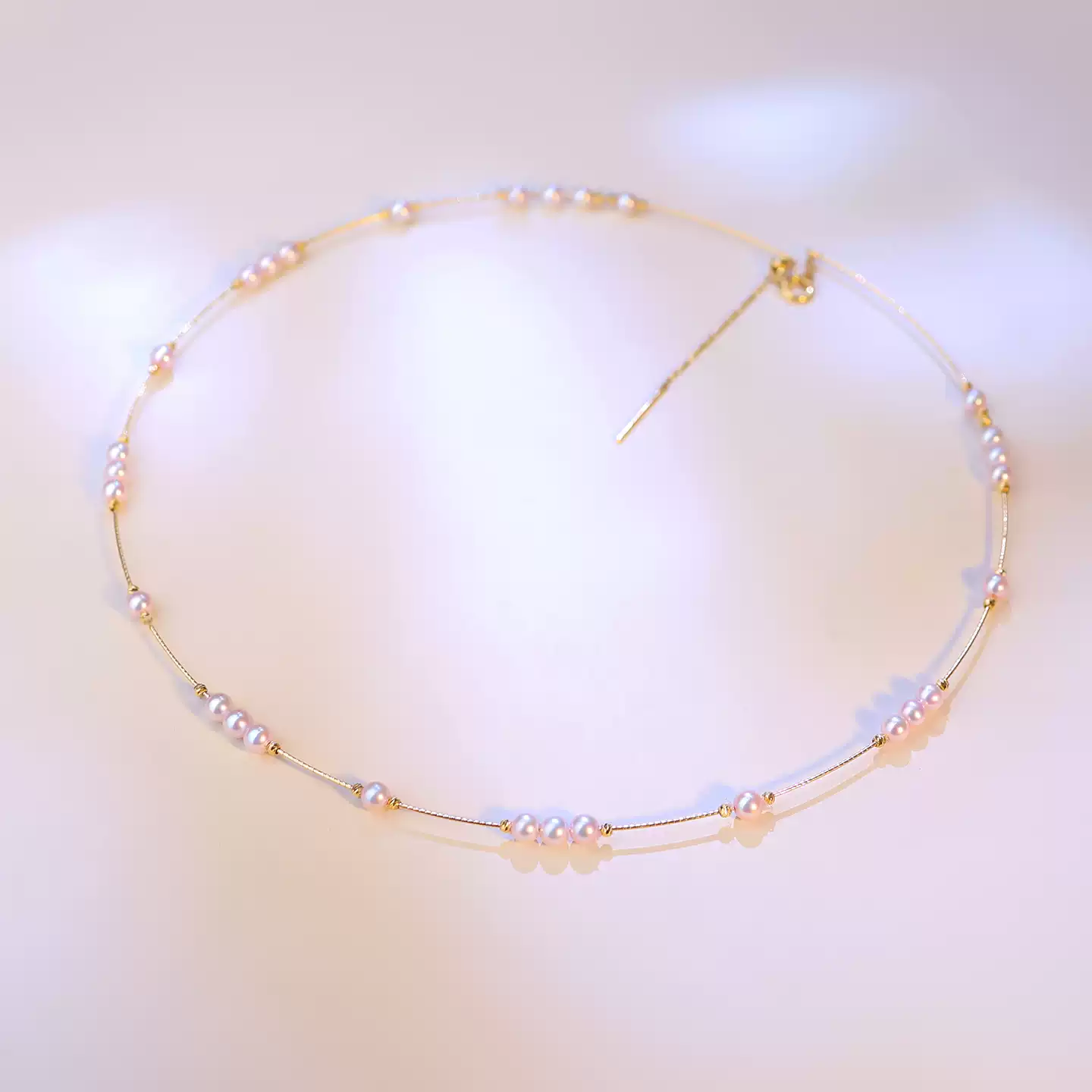 Akoya Scattered Pearl Choker Necklace in 18K Yellow Gold