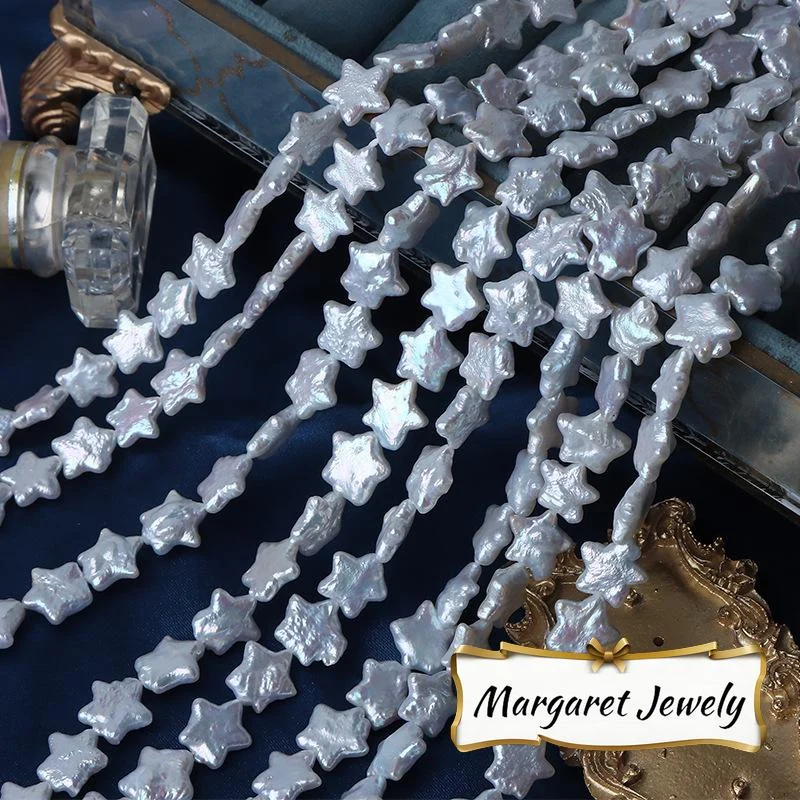 High-Luster Star-Shaped Freshwater Baroque Pearl Strand