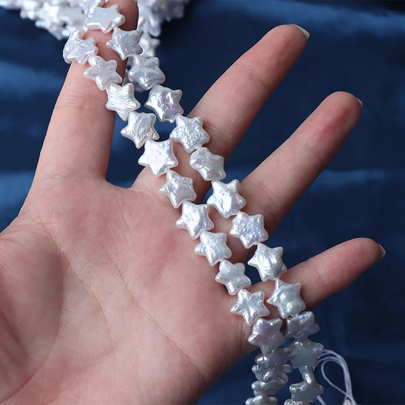 High-Luster Star-Shaped Freshwater Baroque Pearl Strand