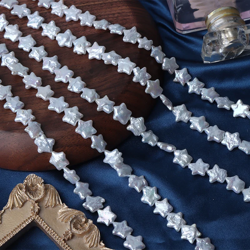 High-Luster Star-Shaped Freshwater Baroque Pearl Strand