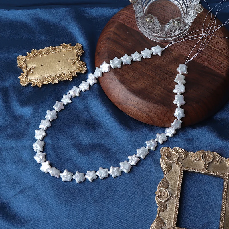 High-Luster Star-Shaped Freshwater Baroque Pearl Strand