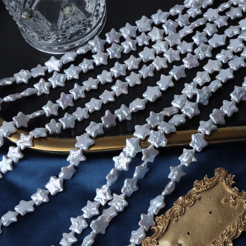 High-Luster Star-Shaped Freshwater Baroque Pearl Strand