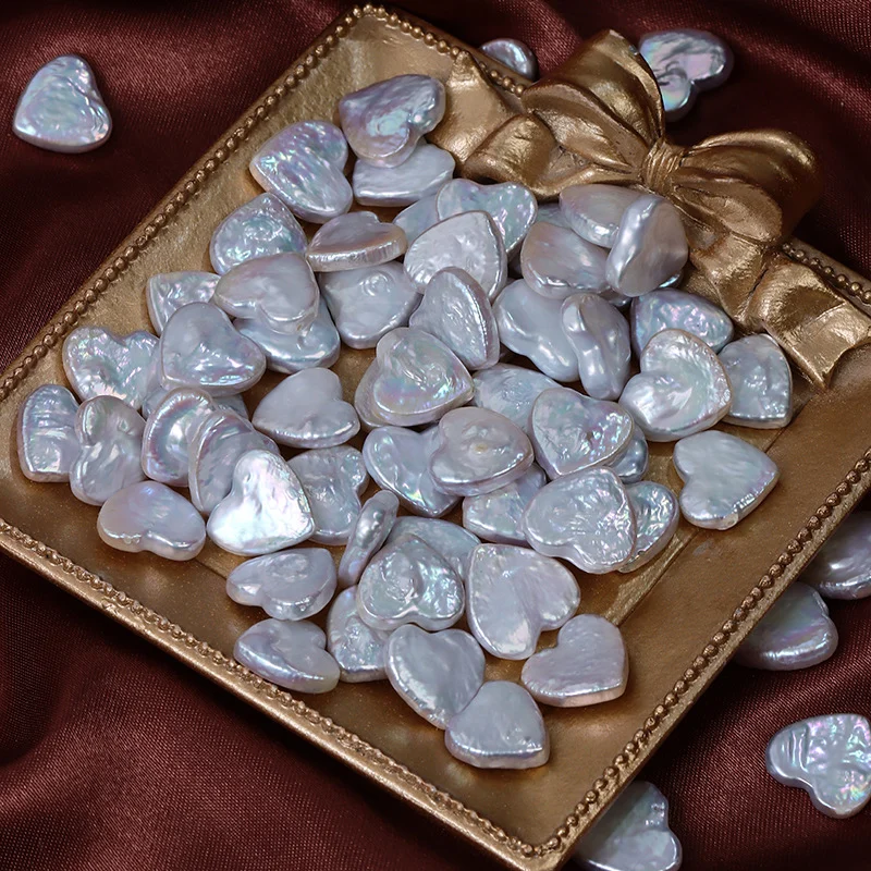 Cool-Toned High-Luster Minimal-Blemish Heart-Shaped Freshwater Baroque Loose Pearls