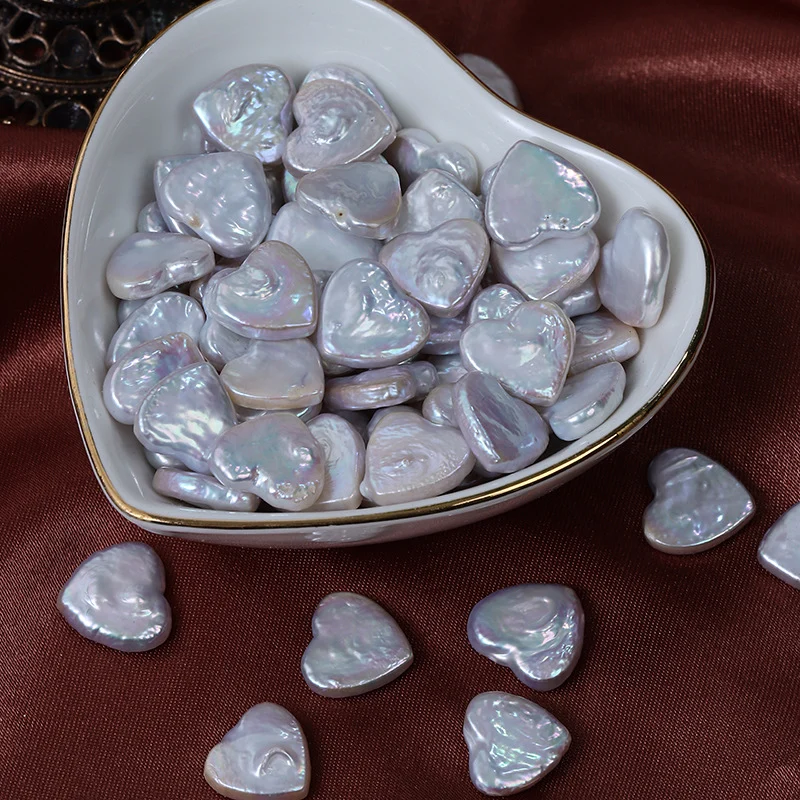 Cool-Toned High-Luster Minimal-Blemish Heart-Shaped Freshwater Baroque Loose Pearls