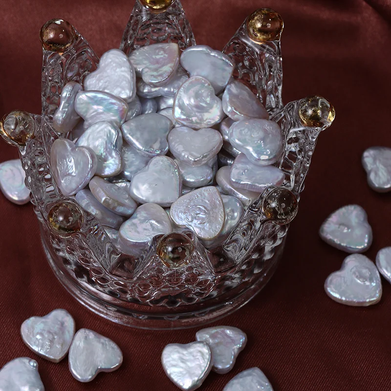 Cool-Toned High-Luster Minimal-Blemish Heart-Shaped Freshwater Baroque Loose Pearls