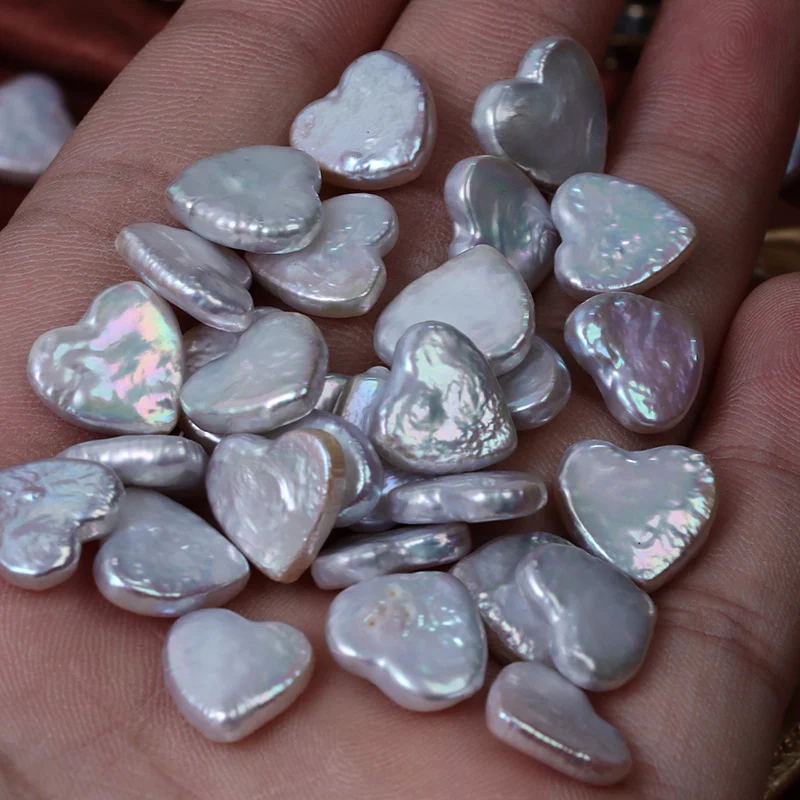Cool-Toned High-Luster Minimal-Blemish Heart-Shaped Freshwater Baroque Loose Pearls