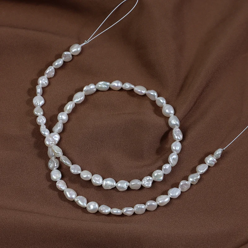 Wrinkled Organic Straight-Drilled Freshwater Keshi Baroque Pearl Strand