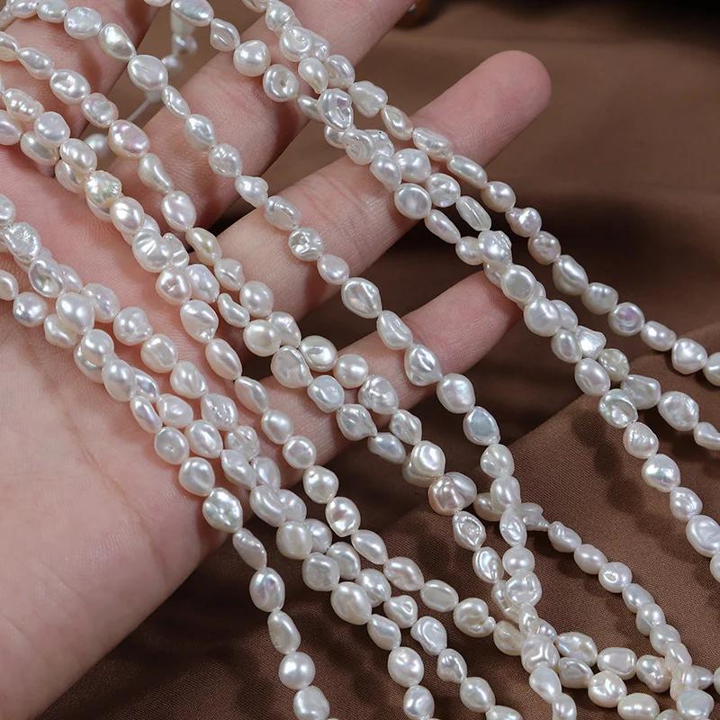 Wrinkled Organic Straight-Drilled Freshwater Keshi Baroque Pearl Strand