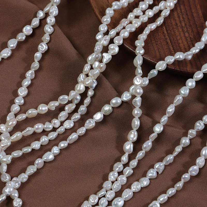 Wrinkled Organic Straight-Drilled Freshwater Keshi Baroque Pearl Strand