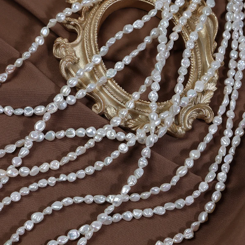 Wrinkled Organic Straight-Drilled Freshwater Keshi Baroque Pearl Strand