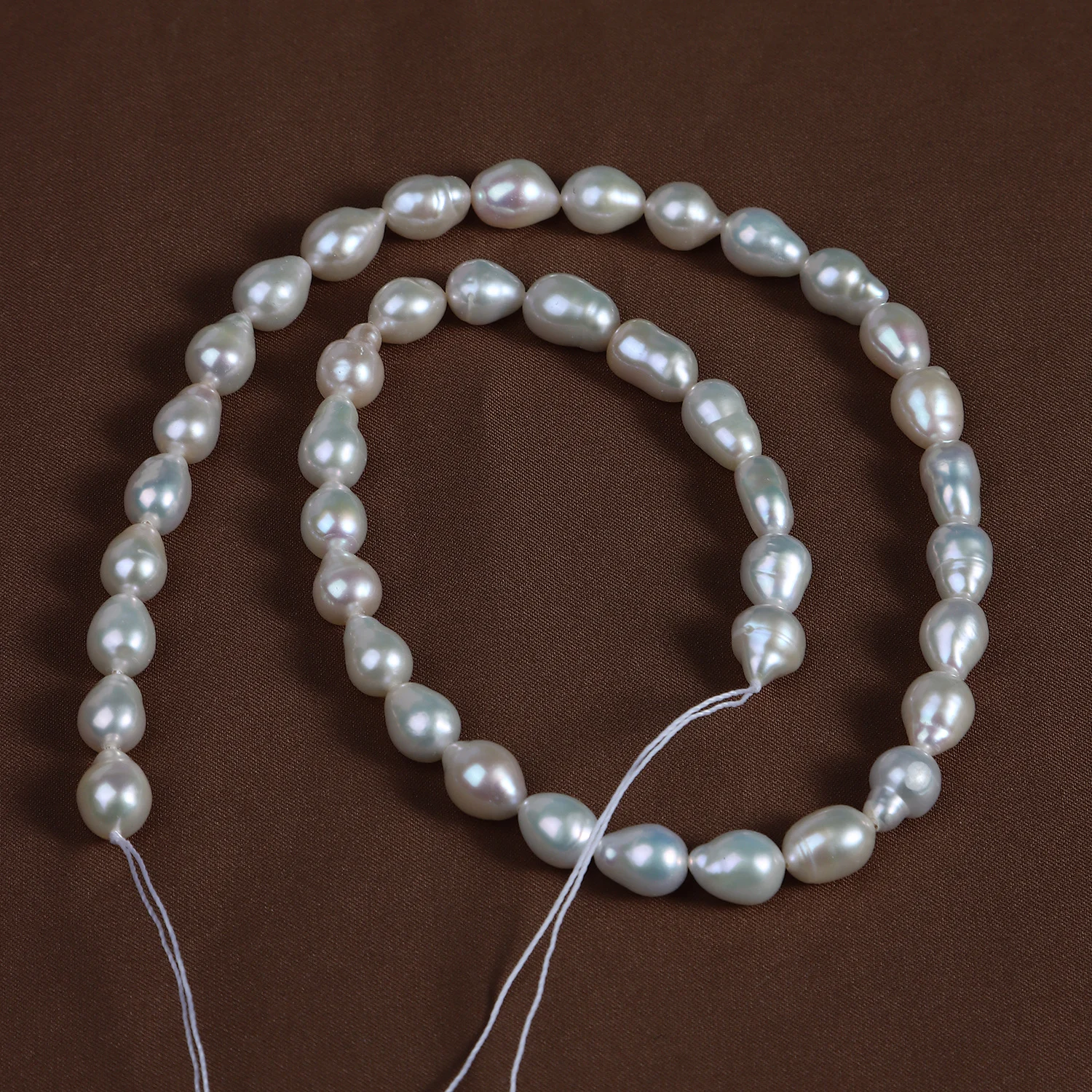High-Luster Lightly Blemished Organic Freshwater Baroque Pearl Strand