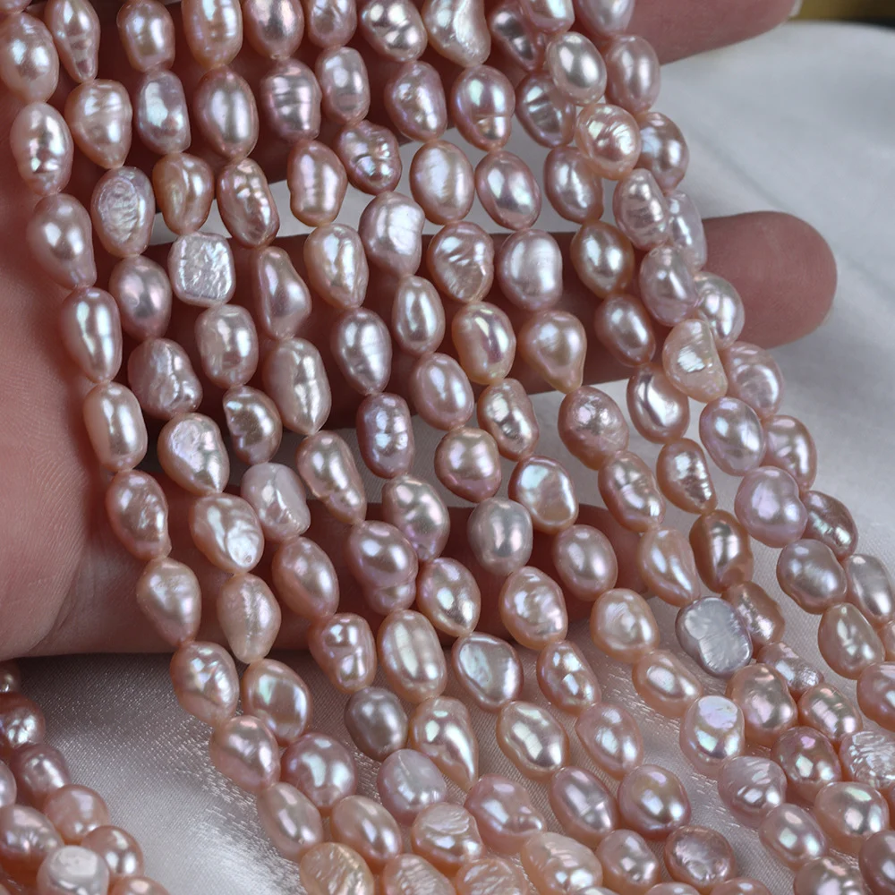 Minimal-Blemish Two-Side Luster Freshwater Baroque Pearl Strand