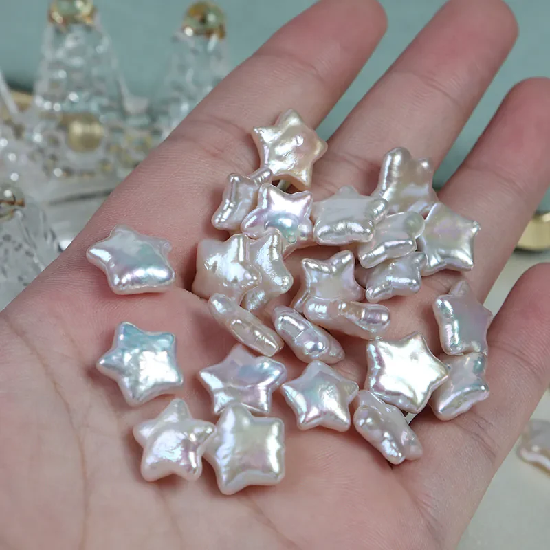 Cool-Toned Iridescent Minimal-Blemish Star-Shaped Freshwater Baroque Loose Pearls