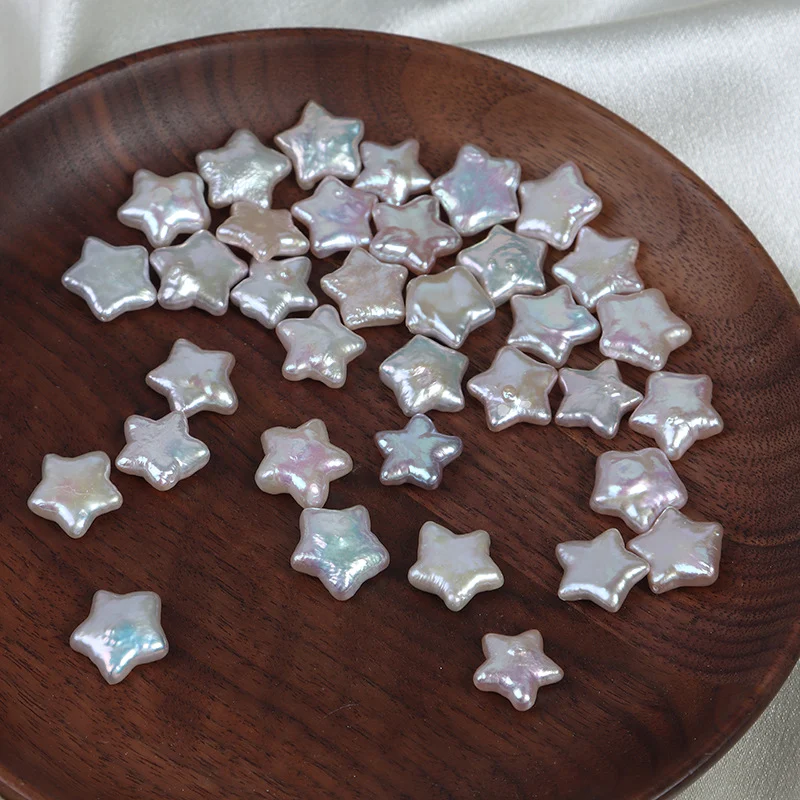 Cool-Toned Iridescent Minimal-Blemish Star-Shaped Freshwater Baroque Loose Pearls