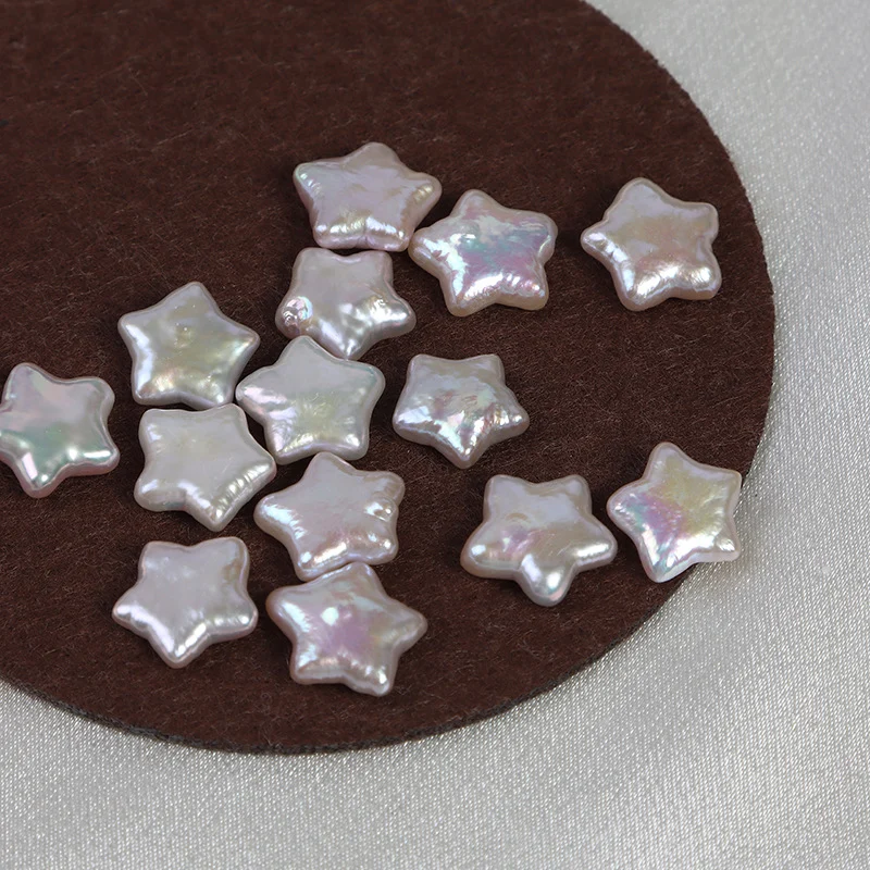 Cool-Toned Iridescent Minimal-Blemish Star-Shaped Freshwater Baroque Loose Pearls