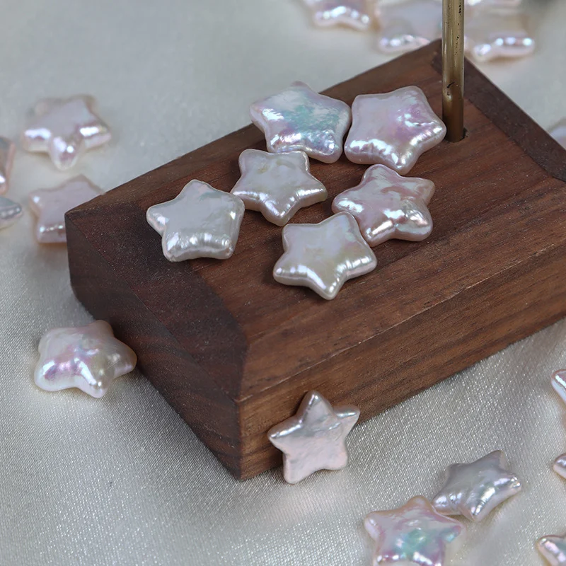 Cool-Toned Iridescent Minimal-Blemish Star-Shaped Freshwater Baroque Loose Pearls