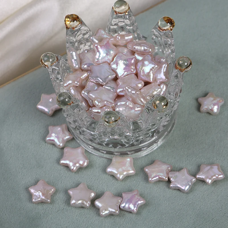 Cool-Toned Iridescent Minimal-Blemish Star-Shaped Freshwater Baroque Loose Pearls