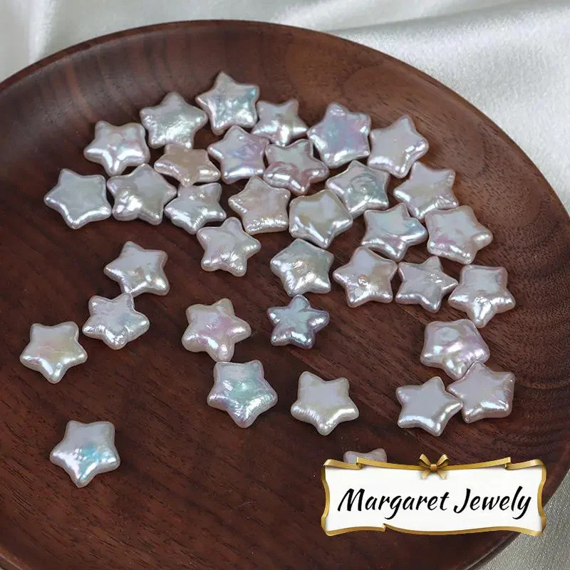 Cool-Toned Iridescent Minimal-Blemish Star-Shaped Freshwater Baroque Loose Pearls