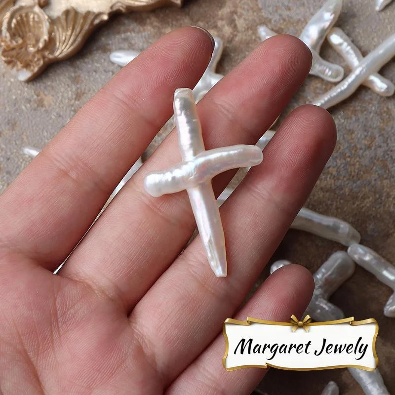 Cross-Shaped Freshwater Baroque Loose Pearls