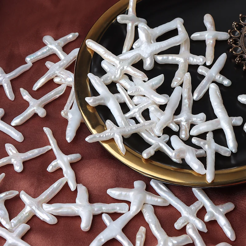 Cross-Shaped Freshwater Baroque Loose Pearls