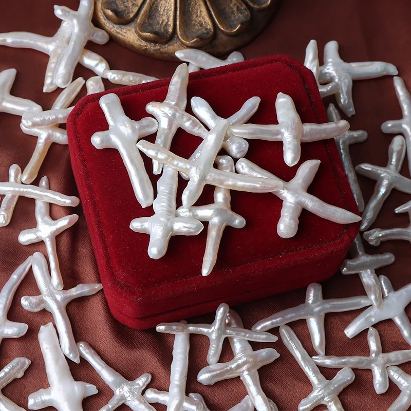 Cross-Shaped Freshwater Baroque Loose Pearls