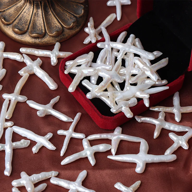 Cross-Shaped Freshwater Baroque Loose Pearls