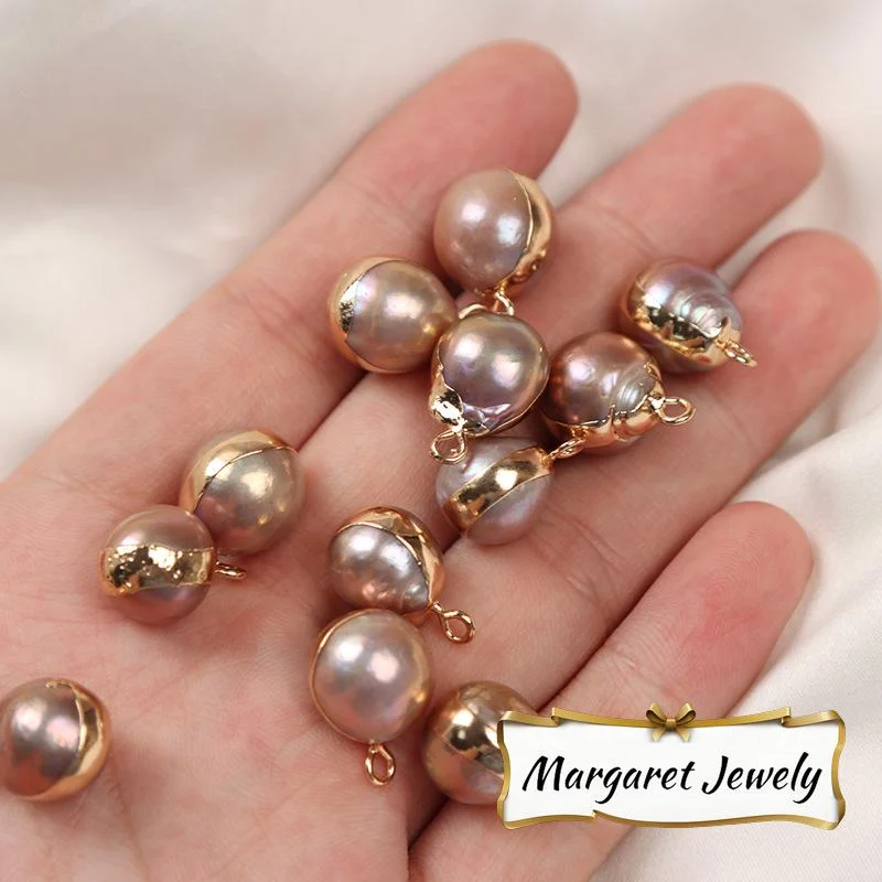Gilded-Edge Lightly Blemished Organic Freshwater Baroque Loose Pearls