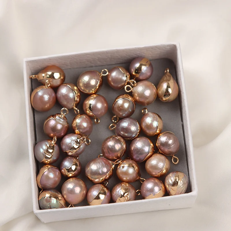 Gilded-Edge Lightly Blemished Organic Freshwater Baroque Loose Pearls