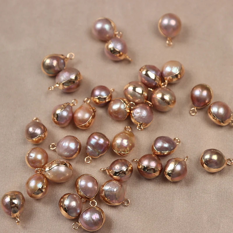 Gilded-Edge Lightly Blemished Organic Freshwater Baroque Loose Pearls
