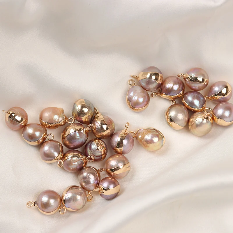 Gilded-Edge Lightly Blemished Organic Freshwater Baroque Loose Pearls