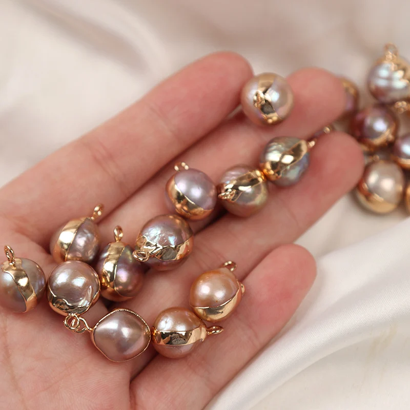 Gilded-Edge Lightly Blemished Organic Freshwater Baroque Loose Pearls