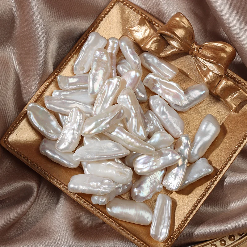 High-Luster Lightly Blemished Biwa Freshwater Baroque Loose Pearls