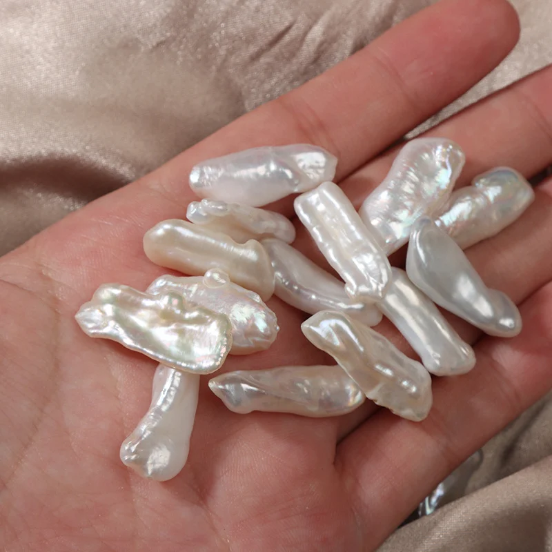 High-Luster Lightly Blemished Biwa Freshwater Baroque Loose Pearls