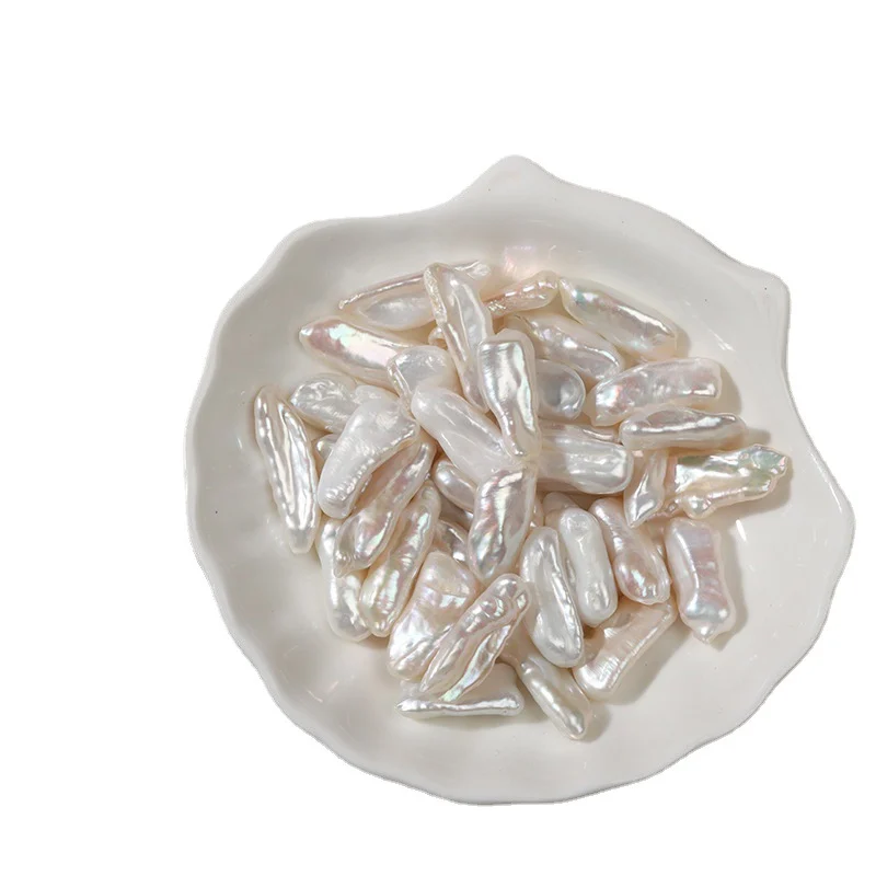 High-Luster Lightly Blemished Biwa Freshwater Baroque Loose Pearls