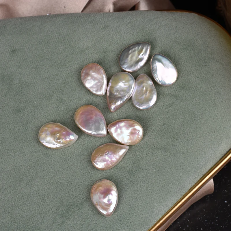 Iridescent High-Luster Drop-Shaped Freshwater Baroque Loose Pearls