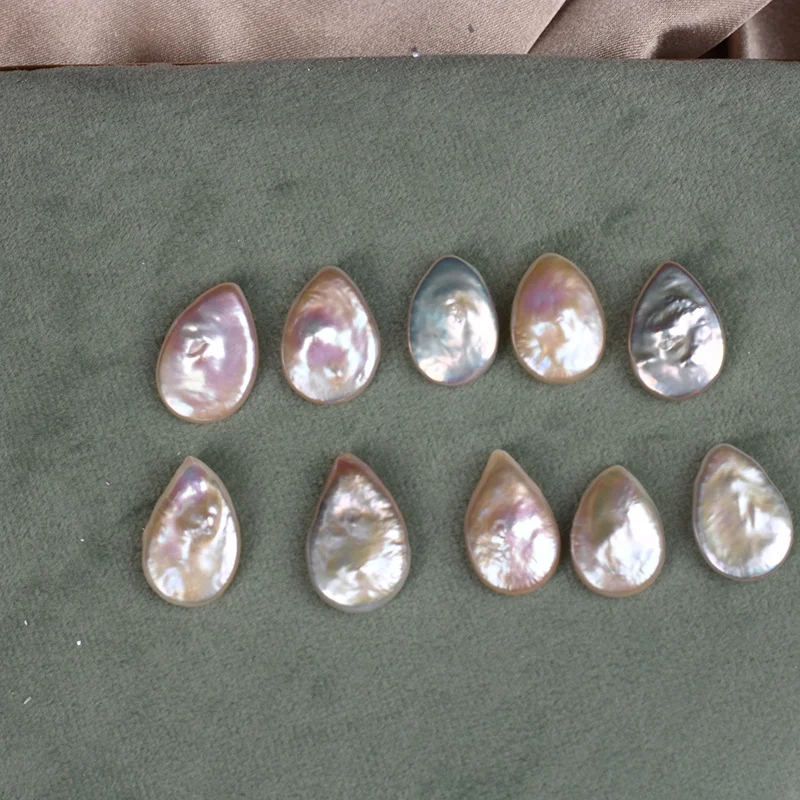 Iridescent High-Luster Drop-Shaped Freshwater Baroque Loose Pearls