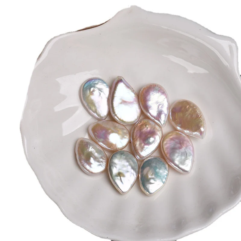 Iridescent High-Luster Drop-Shaped Freshwater Baroque Loose Pearls