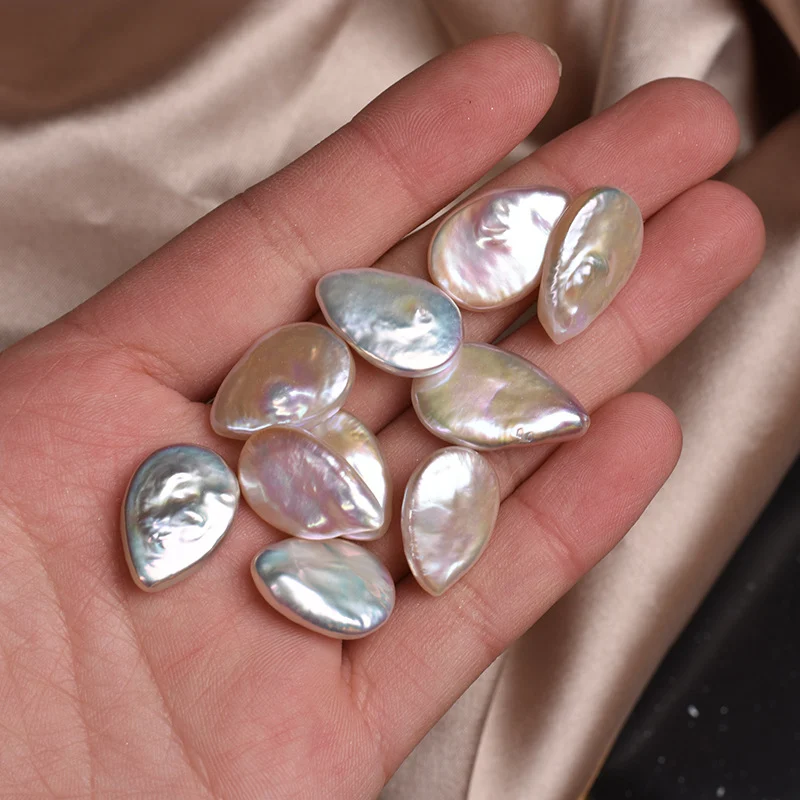 Iridescent High-Luster Drop-Shaped Freshwater Baroque Loose Pearls