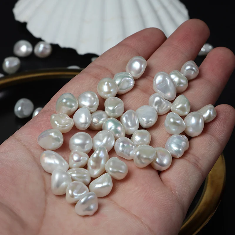 Iridescent High-Luster Minimal-Blemish Organic Freshwater Baroque Loose Pearls
