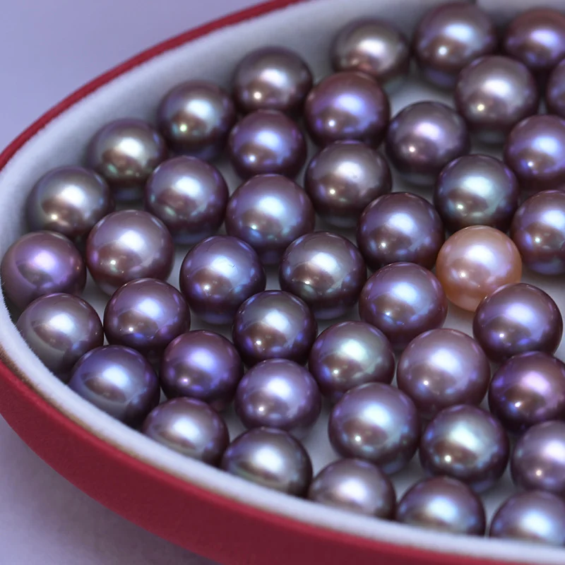 Purple Edison Round Freshwater Loose Pearls