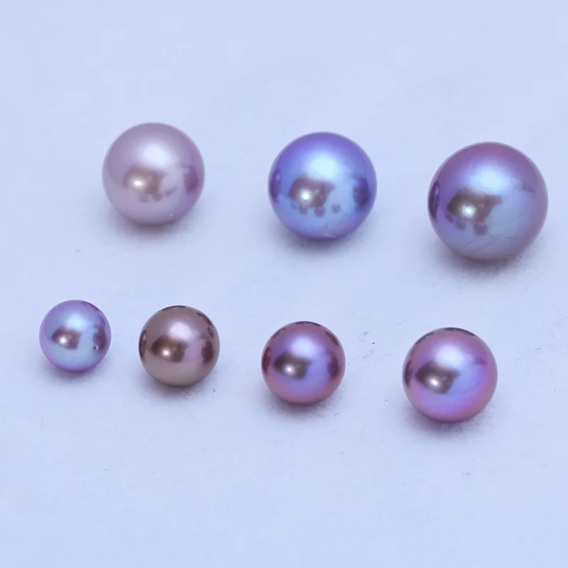 Purple Edison Round Freshwater Loose Pearls