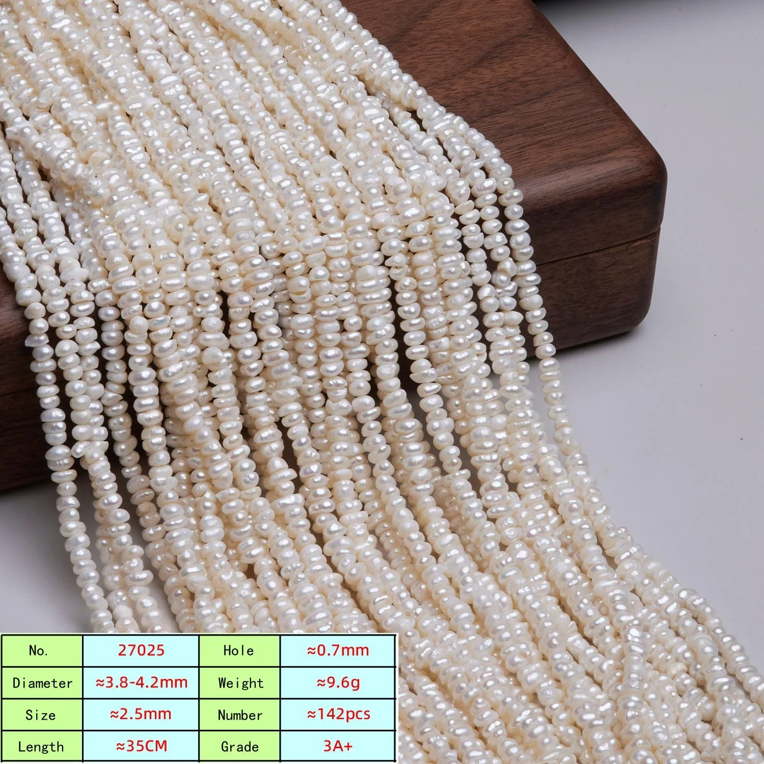 Four-Side Luster Freshwater Pearl Strands