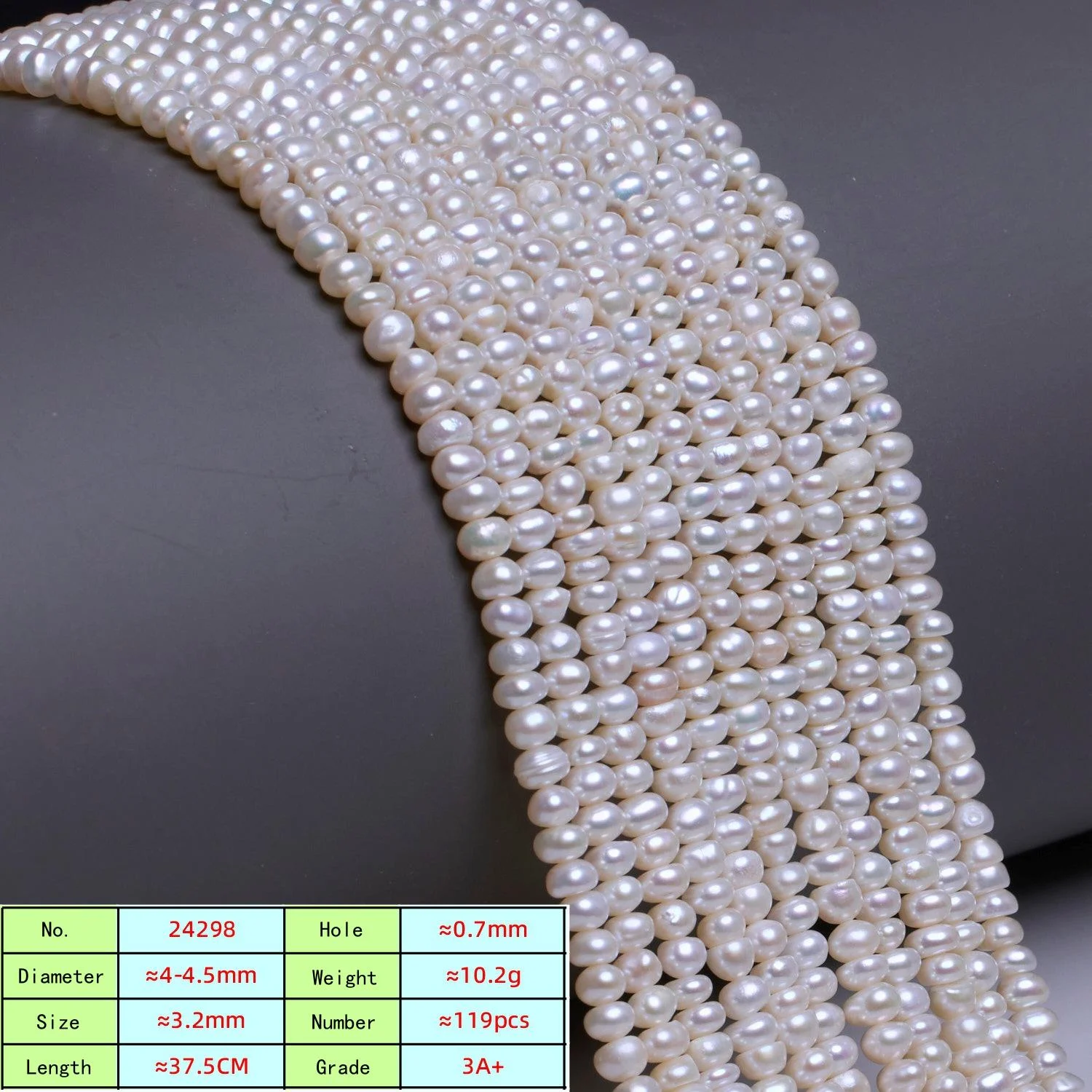 Four-Side Luster Freshwater Pearl Strands